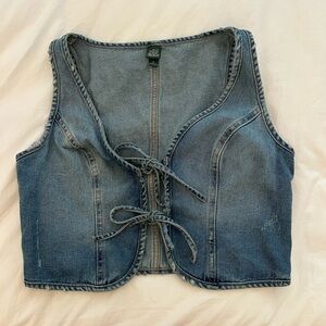 Wild Fable Blue Denim Tie Top